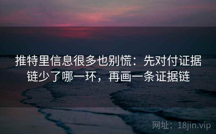 推特里信息很多也别慌：先对付证据链少了哪一环，再画一条证据链