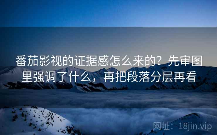 番茄影视的证据感怎么来的?先审图里强调了什么,再把段落分层再看 番茄影视的证据感怎么来的?先审图里强调了什么,再把段落分层再看